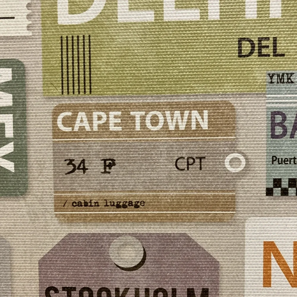 IKEA Pjatteryd Airport Travel Luggage Tag Wall Canvas Art 9.75x9.75 22426